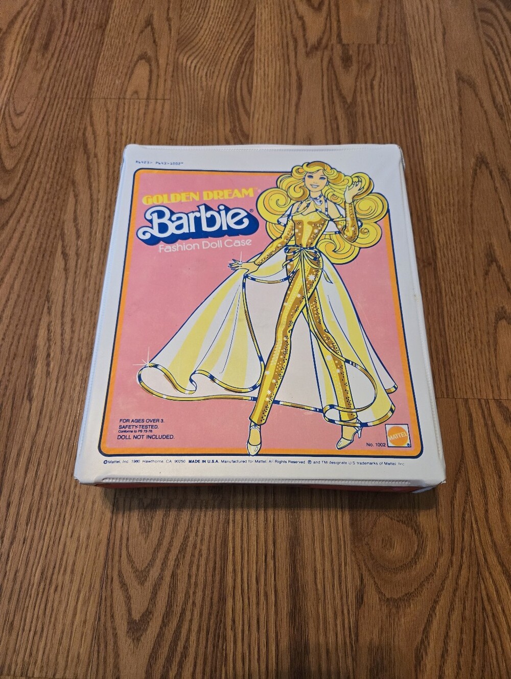 Golden Dream Barbie Fashion Doll Case - Pink & Yellow Artwork 1980 Vintage Toy